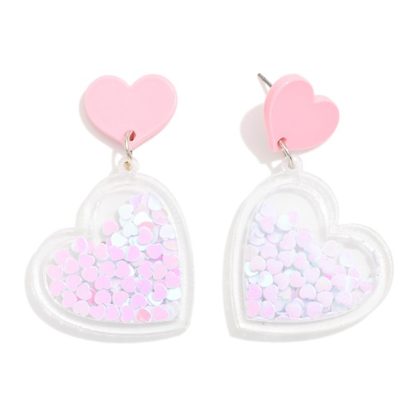 Linked Acetate Heart With Glitter Heart Detail 

- Approximately 2" L 