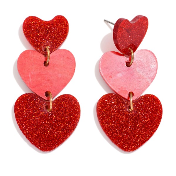 Linked Acetate Heart With Glitter Detail 

- Approximately 2" L 