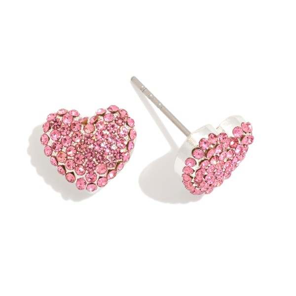 Cubic Zirconia Heart Stud Earrings

- Approximately .5" L

