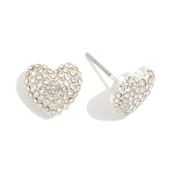 Cubic Zirconia Heart Stud Earrings

- Approximately .5" L

