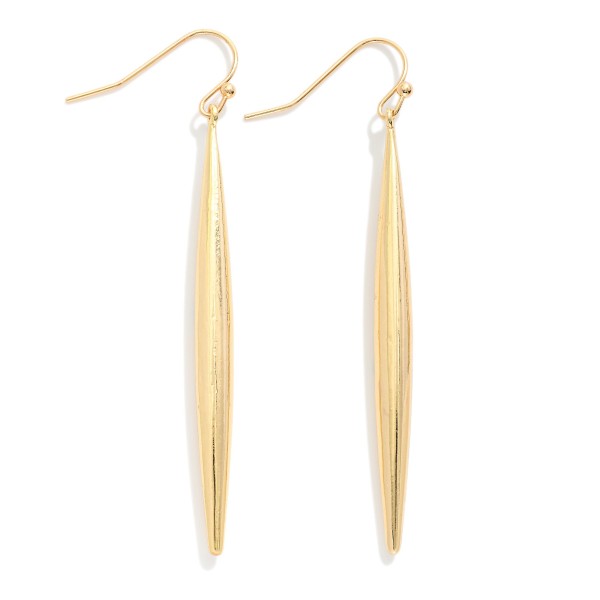 Long Metal Tone Tappered Drop Earrings 

- Approximately 2.5" L 