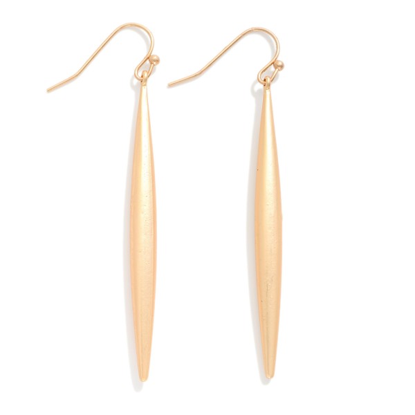 Long Metal Tone Tappered Drop Earrings 

- Approximately 2.5" L 