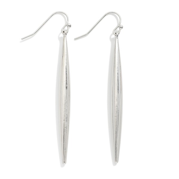 Long Metal Tone Tappered Drop Earrings 

- Approximately 2.5" L 