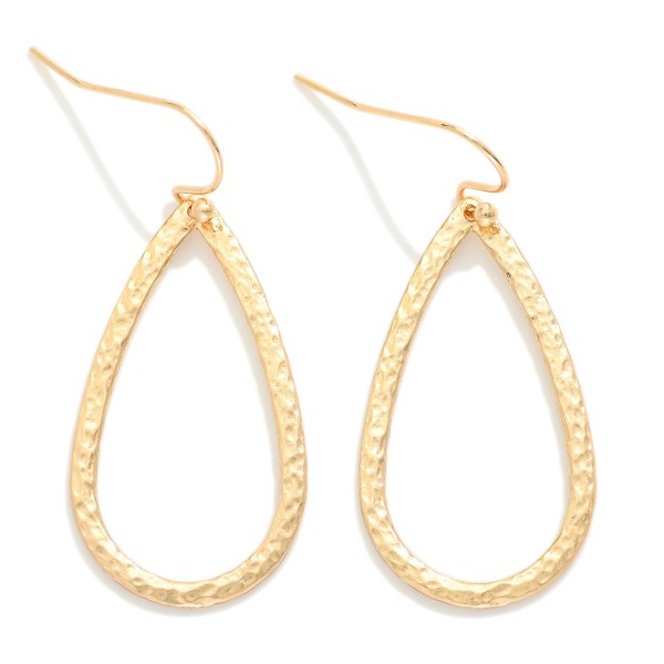 Hammered Metal Teardrop Drop Earrings 

- Approximately 1.5" L