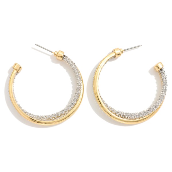 Textured Metal Tone Intertwined Hoop Drop Earrings 

- Approximately 1.75" D 