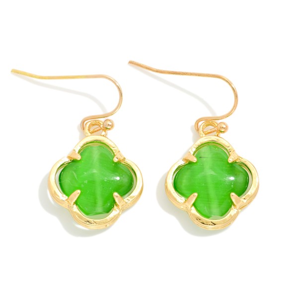 Acetate & Metal Clover Drop Earrings 

- Approximately 1" L