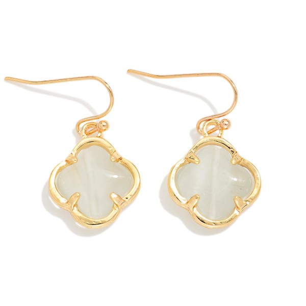 Acetate & Metal Clover Drop Earrings 

- Approximately 1" L