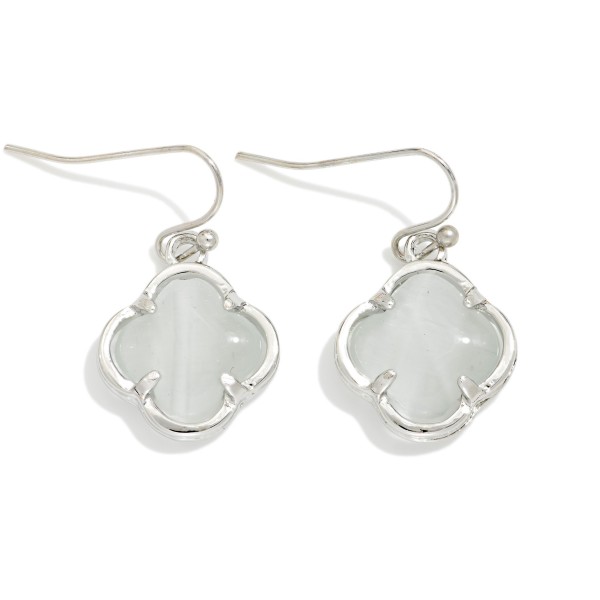Acetate & Metal Clover Drop Earrings 

- Approximately 1" L