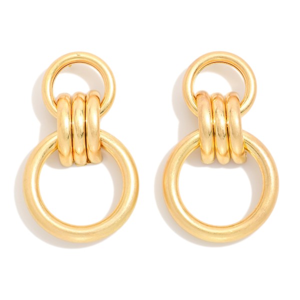 Layered Metal Circle Door Knocker Earrings 

- Approximately 2.5" L 
