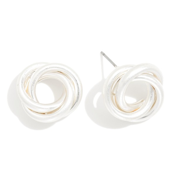 Metal Tone Knotted Drop Earring 

- Approximately .50" D 