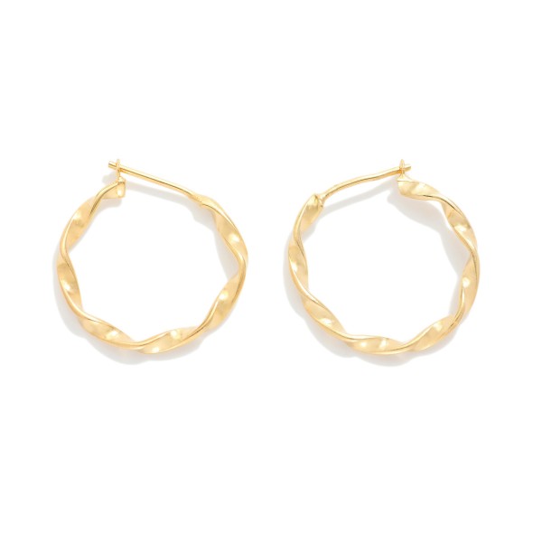Twisted Metal Hoop Earrings 

- Gold Filled
- Approximately .75" D