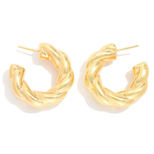 Chunky Twisted Metal Hoop Earrings 

- Gold Filled 
- Approximately .5" D