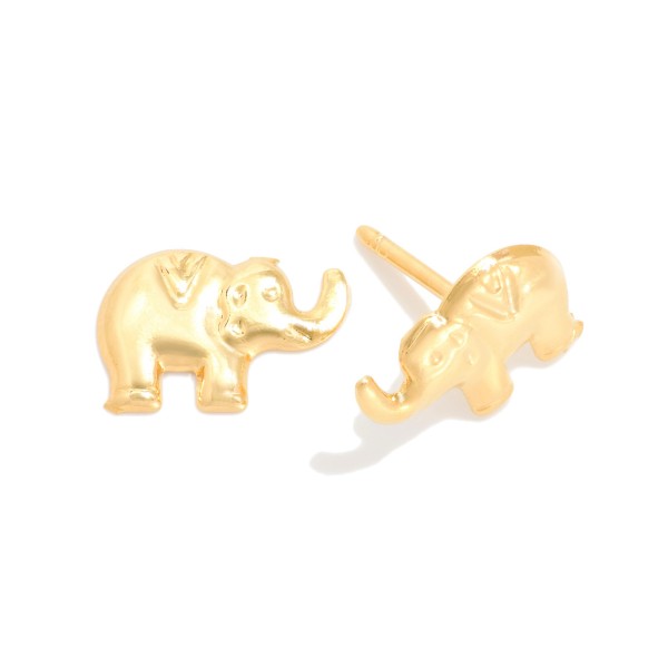 Metal Tone Elephant Stud Earrings 

- Gold Filled 
- Approximately .25" L