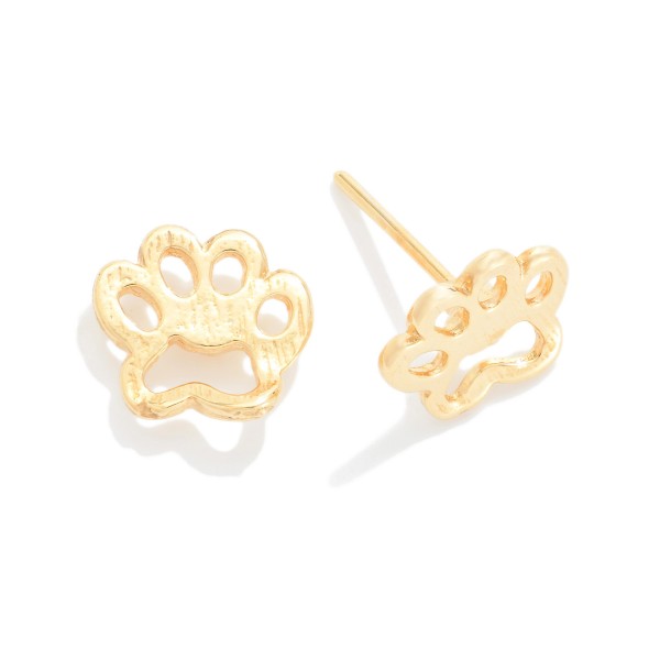 Metal Tone Paw Print Stud Earrings 

- Gold Filled 
- Approximately .25" L