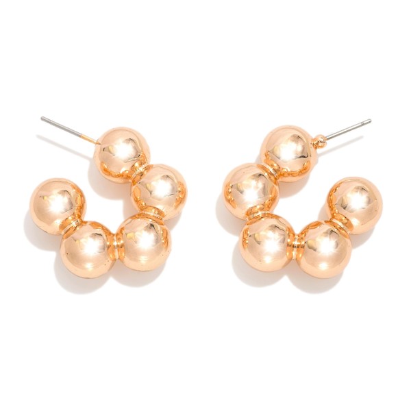 Metal Tone Bubble Hoop Earrings 

- Approximately .5" D