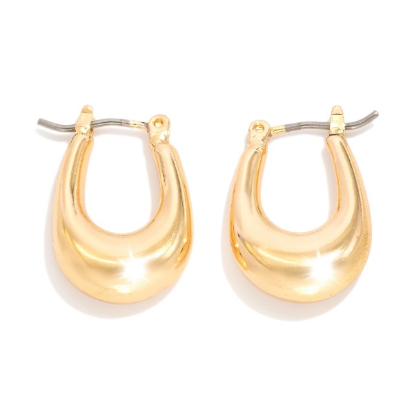 Tapered Metal Hoop Earrings 

- Approximately .25" D