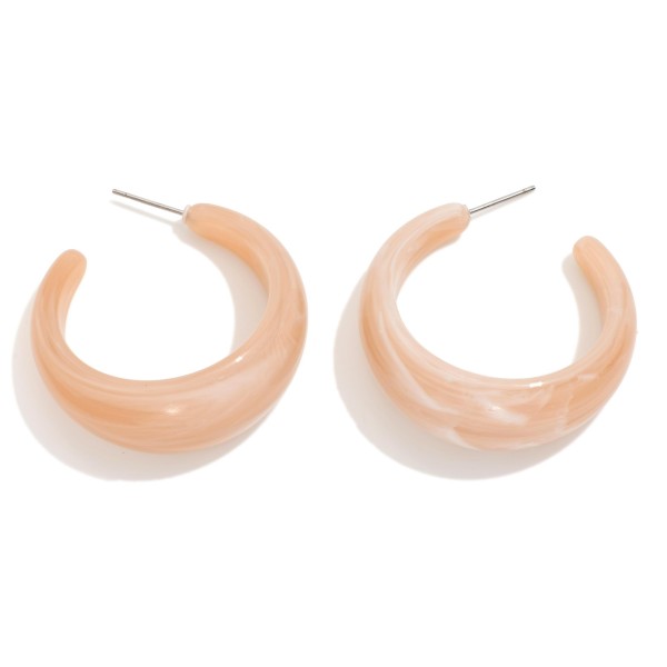 Tapered Acetate Hoop Earrings 

- Gold Dipped Post 
- Approximately 1.25" D