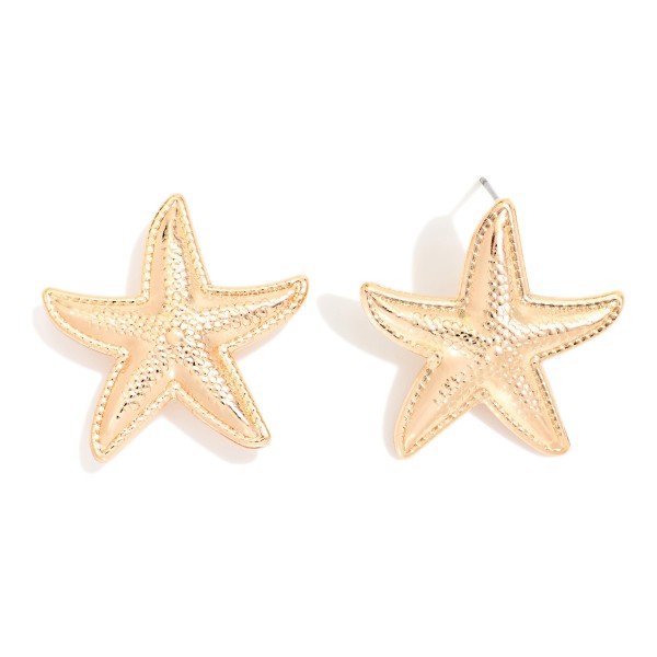 Textured Metal Starfish Drop Earrings 

- Approximately 1" L
