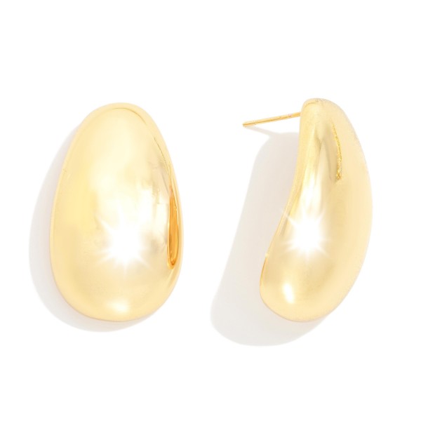 Chunky Metal Tone Teardrop Drop Earrings 

- Gold Dipped
- Approximately 1" L