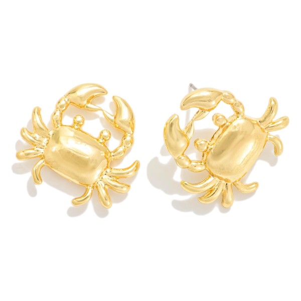 Metal Tone Crab Post Drop Earrings 

- Approximately 1" L