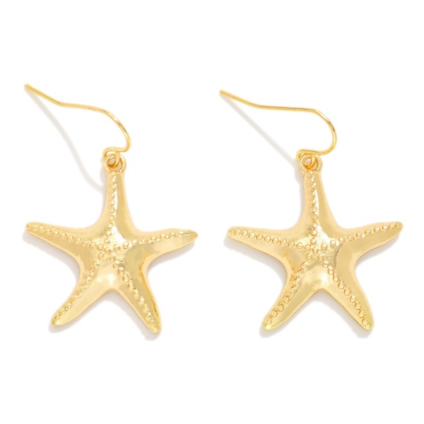Metal Tone Starfish Drop Earrings 

- Approximately 1" L