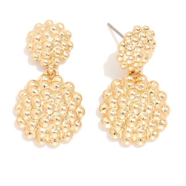 Metal Tone Linked Clustered Detail Post Drop Earring 

- Approximately 1.5" L
