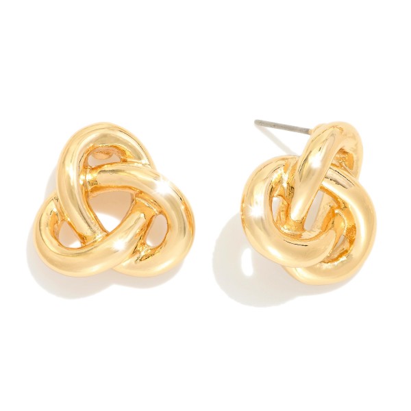 Metal Tone Knotted Drop Earring 

- Approximately .50" D 