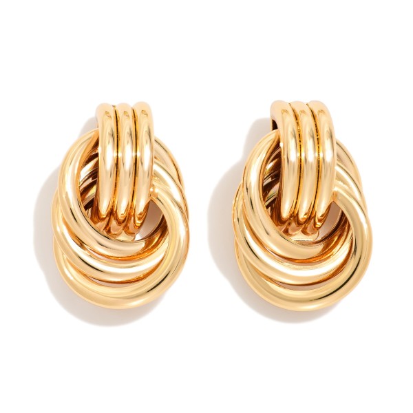 Layered Metal Door Knocker Post Drop Earrings

- Approximately .75" L 