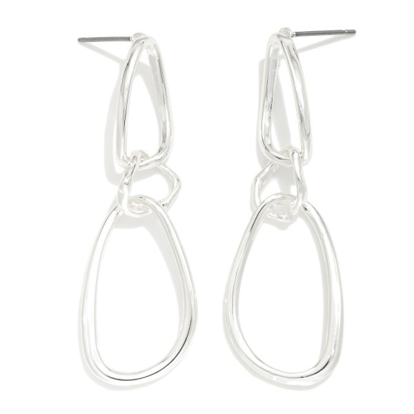Linked Metal Geometric Shape Drop Earrings 

- Approximately 2" L