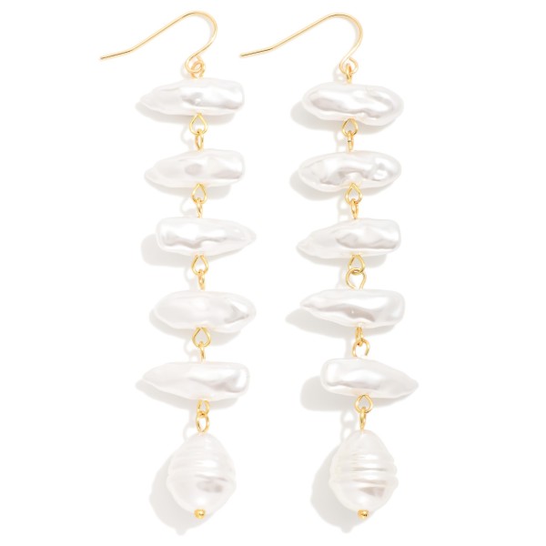 Linked Baroque & Ring Pearl Drop Earrings

- Approximately 3.25" L 