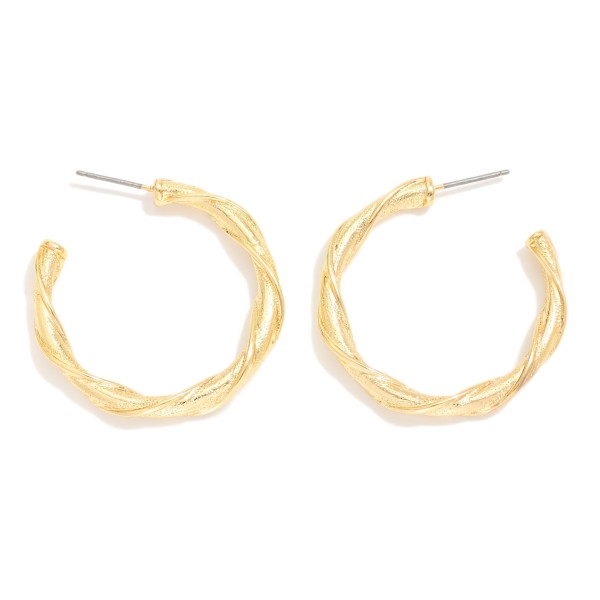 Layered Textured & Twisted Metal Hoop Drop Earring 

- Approximately 1.5" D 