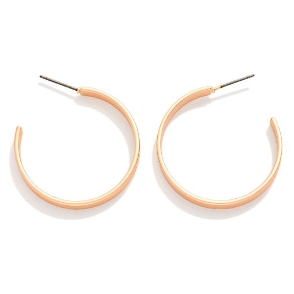 Matte Metal Flat Hoop Earrings 

- Approximately 1" D