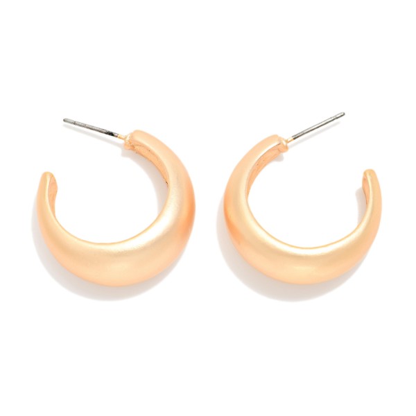 Tapered Metal Hoop Earrings 

- Approximately .75" D