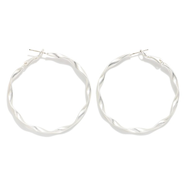Large Twisted Metal Hoop Earrings 

- Approximately 2" D