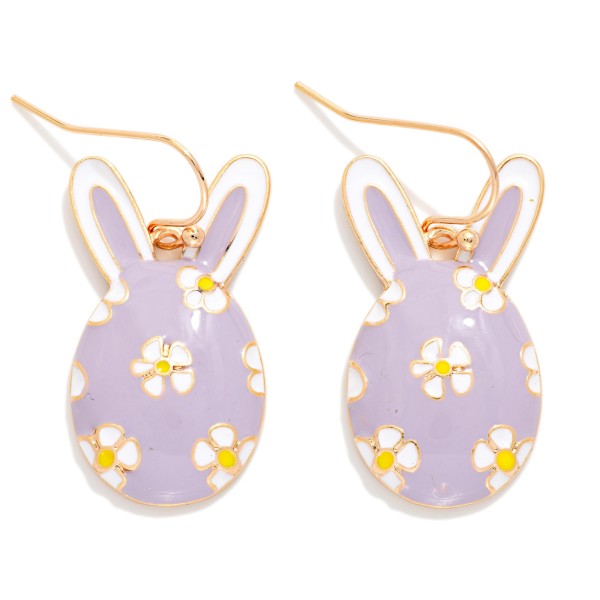 Enamel Easter Egg With Bunny Ears Drop Earrings 

- Approximately 1" L