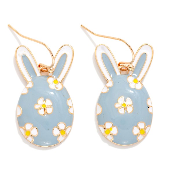 Enamel Easter Egg With Bunny Ears Drop Earrings 

- Approximately 1" L