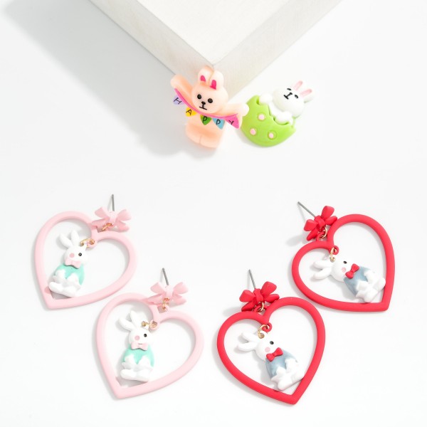 Clay Heart & Easter Bunny Drop Earrings 

- Approximately 1.25" L