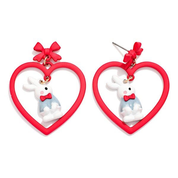 Clay Heart & Easter Bunny Drop Earrings 

- Approximately 1.25" L