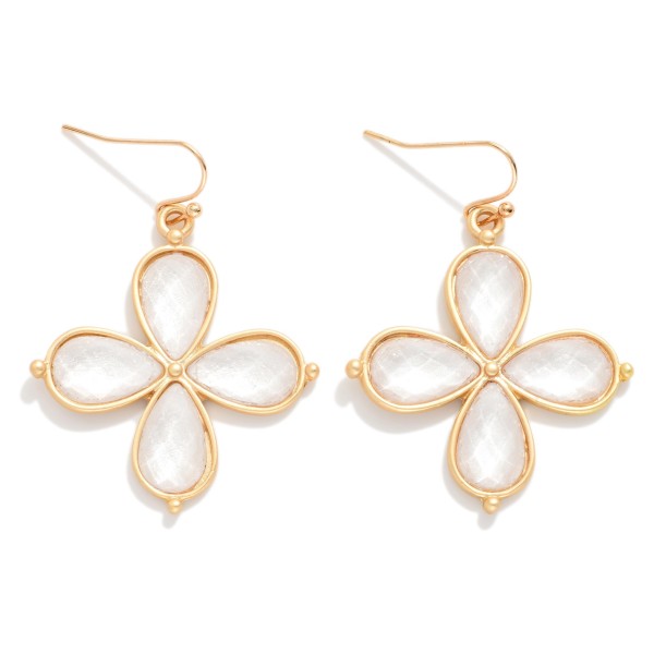 Acetate Flower Drop Earrings 

- Approximately 2" L