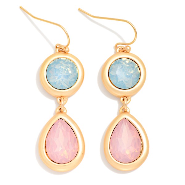 Acetate Circle & Teardrop Drop Earrings 

- Approximately 2" L