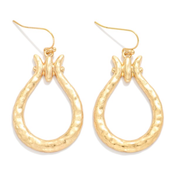 Hammered Metal Door Knocker Drop Earrings 

- Approximately 1.75" L