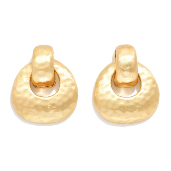 Hammered Metal Teardrop Post Drop Earrings

- Approximately 1" L 