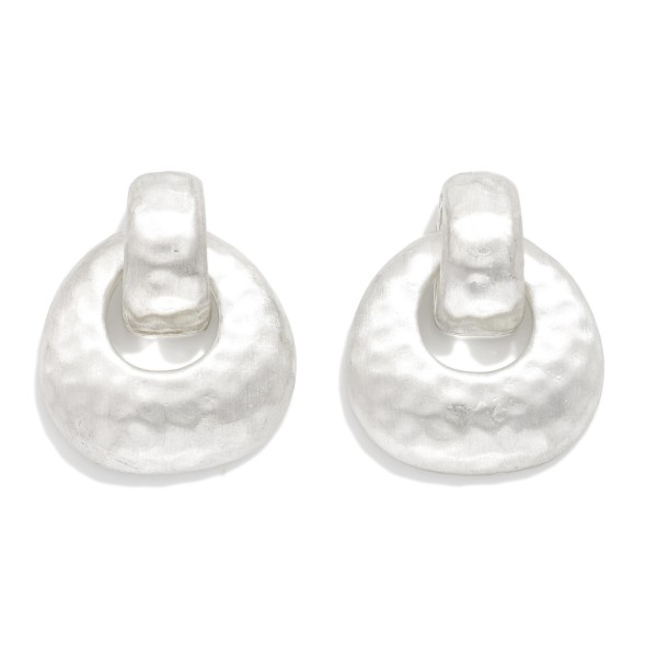 Hammered Metal Teardrop Post Drop Earrings

- Approximately 1" L 