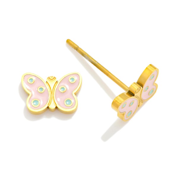 Butterfly Stud Earrings 

- Stainless Steel 
- Approximately .25" L