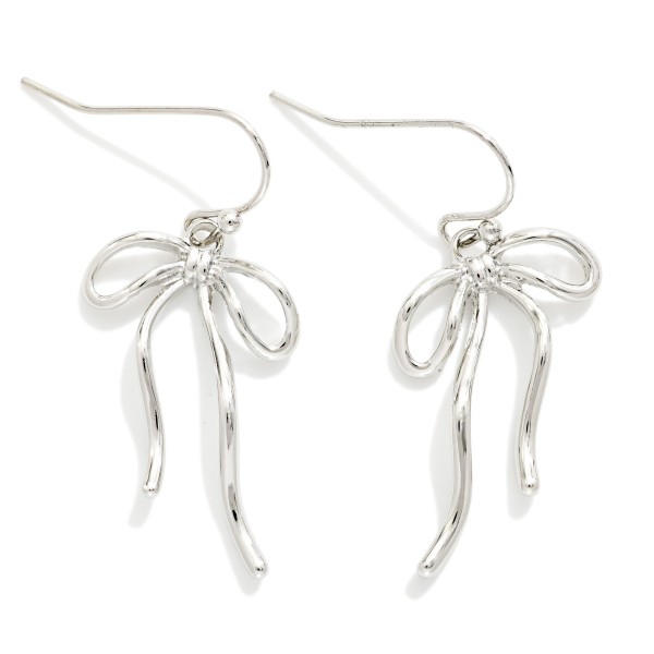 Metal Tone Bow Drop Earrings 

- Approximately 1.25" L