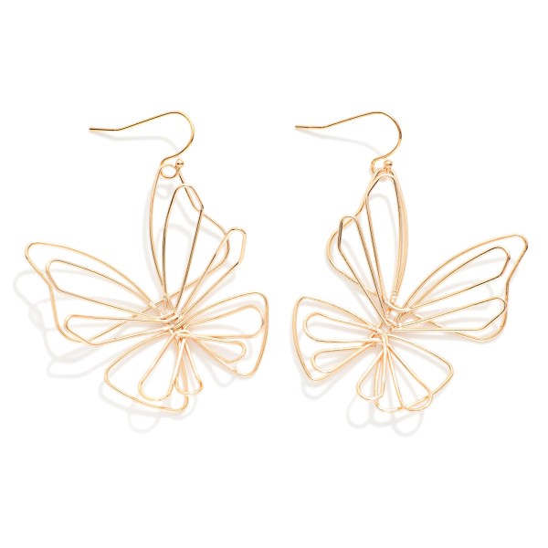 Twisted Metal Butterfly Shaped Drop Earrings 

- Approximately 1.5" L 