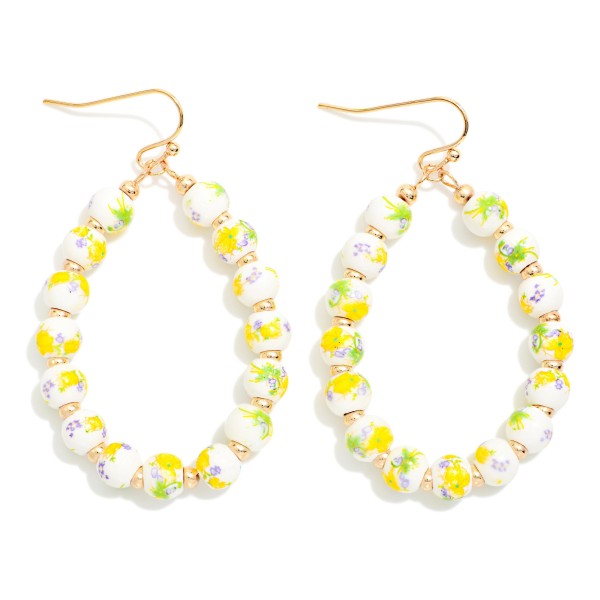 Chinoiserie Bead Beaded Teardrop Earrings 

- Approximately 2" L