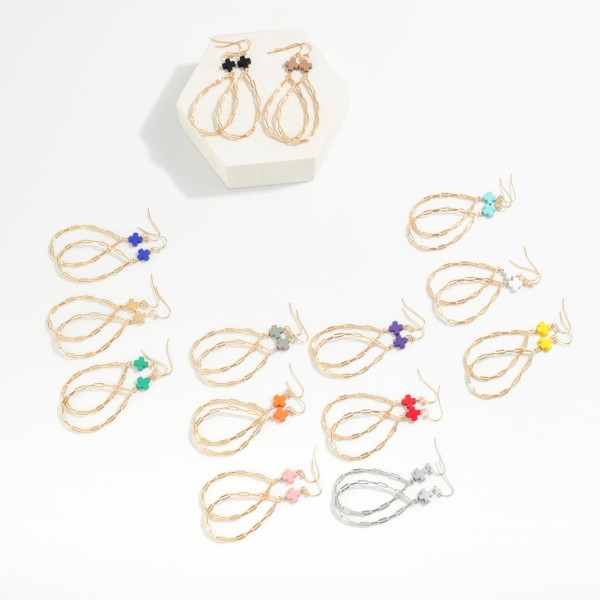 Paperclip Chain Teardrop Drop Earring Featuring Plus Cross 

- Approximately 2.5" L 