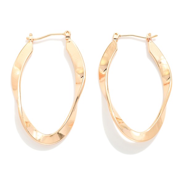 Flat Wavy Metal Hoop Earrings 

- Approximately 1.5" L