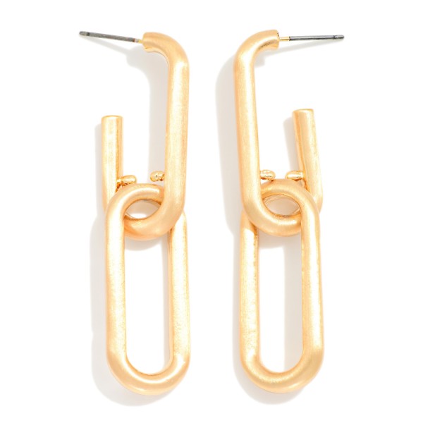 Large Paperclip Chain Link Post Drop Earrings 

- Approximately 2.25" L